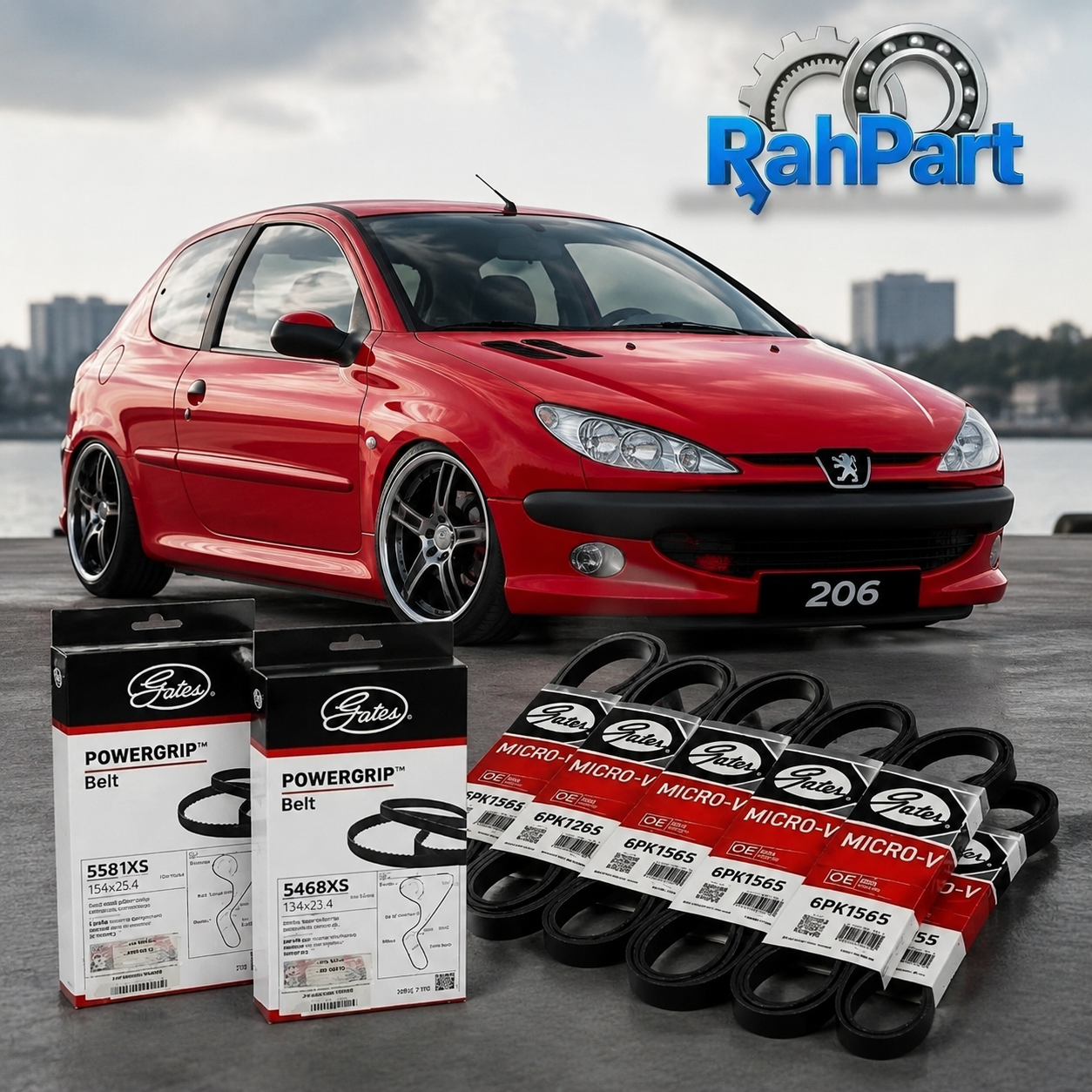 تسمه تایم پژو تیپ ۲ پاور گیتسGates PowerGrip